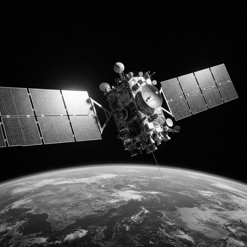 Satellite in orbit above Earth